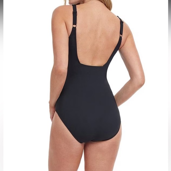 Gottex Swimwear Onyx Stripe One-Piece Swimsuit 14 - Picture 2 of 6